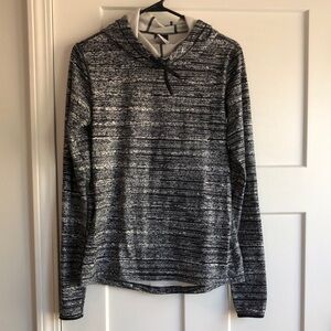 Nike Black and White Striped Hoodie
